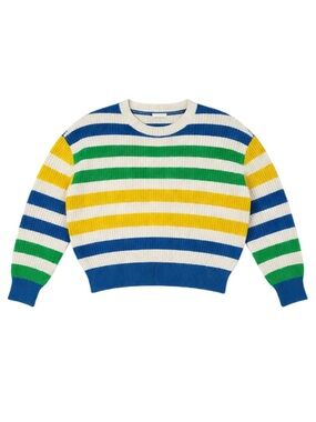NEW! Garage Cropped Striped Knit Long Sleeve Sweater